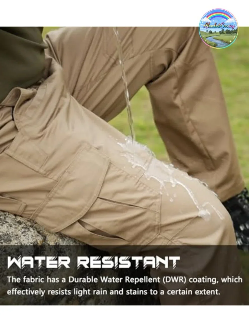 Men's Ripstop Cargo Tactical Pants 9 Pockets Water Resistant Work Hiking